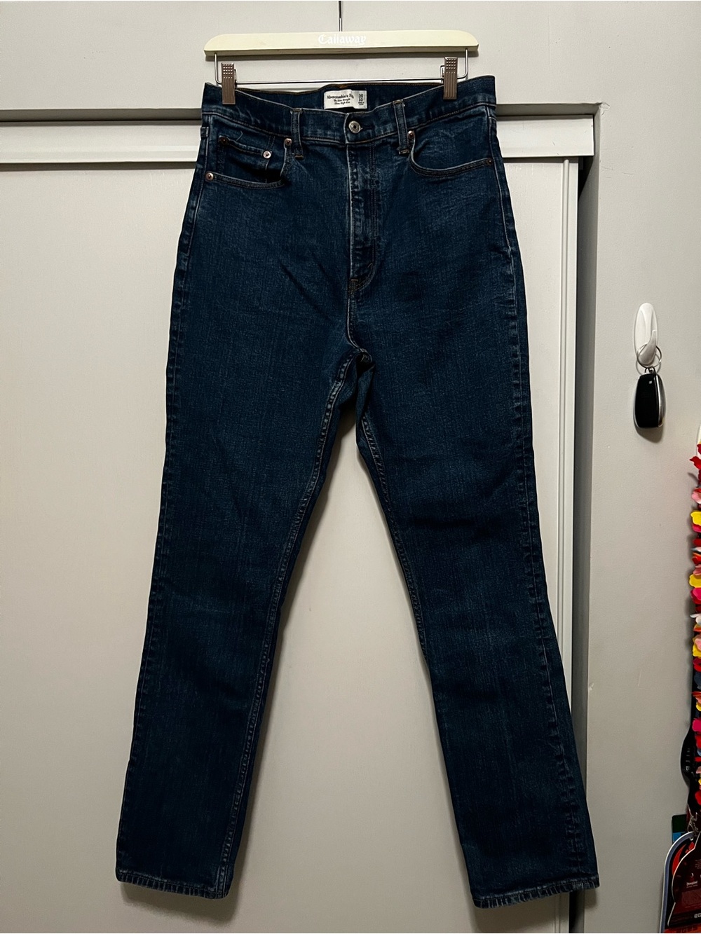 Abercrombie & Fitch Dark Blue Straight-Leg Women's Jeans - Curve Love